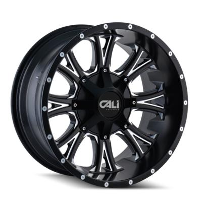 Cali Off-Road Americana 9101, 20x9 Wheel with 8x6.5 and 8x170 Bolt Pattern - Satin Black/Milled - 9101-2976M